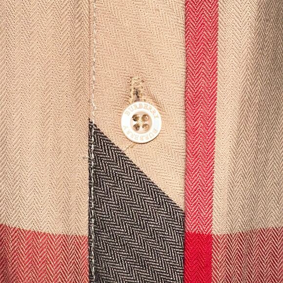 Burberry Children Girls Classic Check Short Puff Sleeve Button Front Dress 6-7Y - Picture 7 of 14